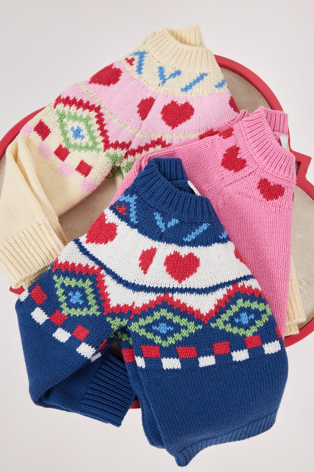 Blue Kids Heart Fair Isle Sweater