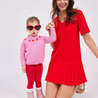 Candy Pink Kids Heart Sweater