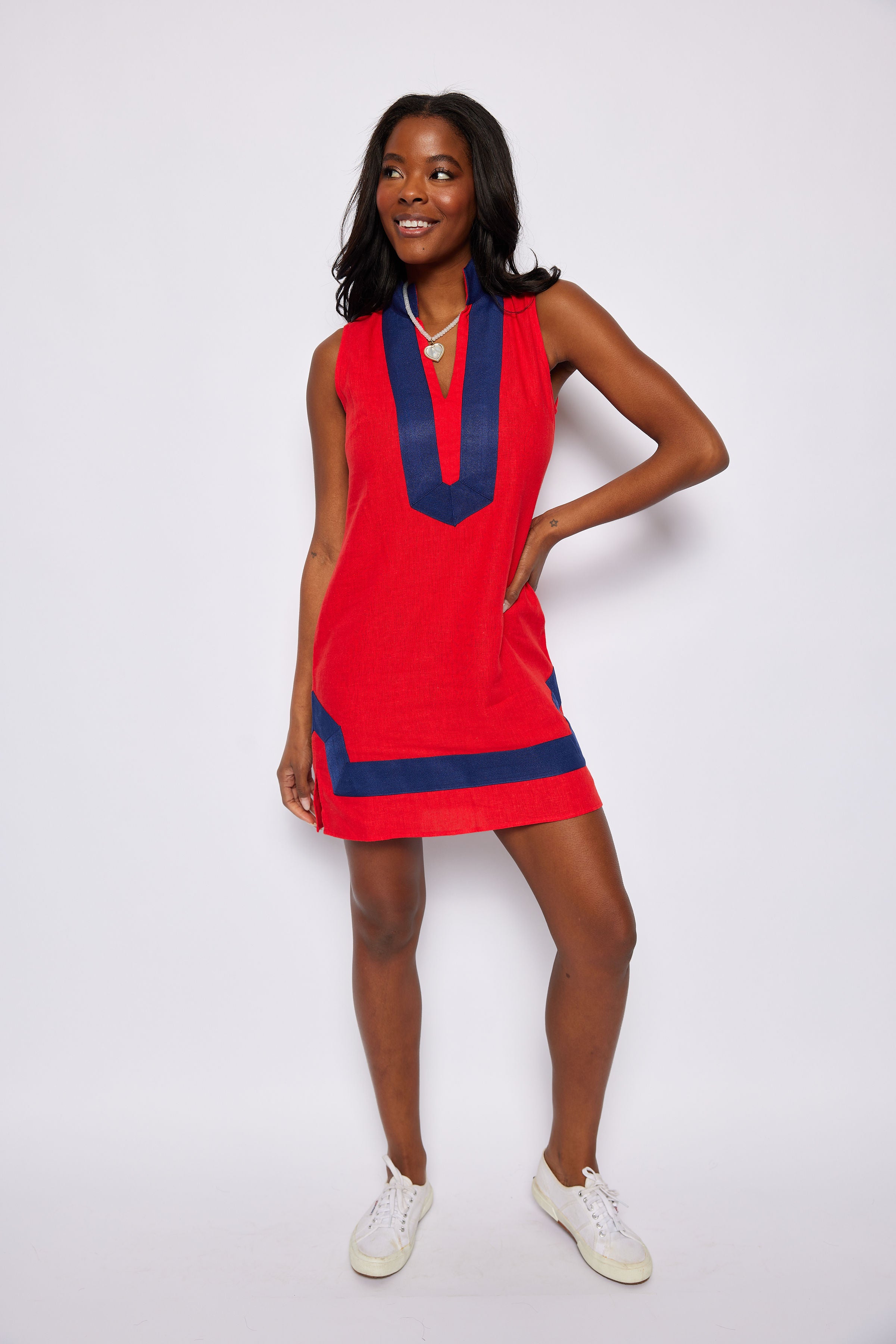 Red Sleeveless Classic Tunic – Sail to Sable