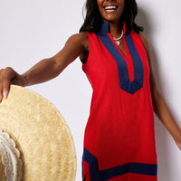 Red Sleeveless Classic Tunic