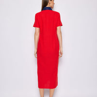 Red Short Sleeve Classic Midi Tunic