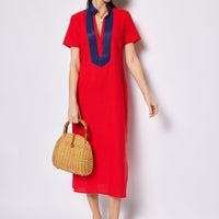 Red Short Sleeve Classic Midi Tunic