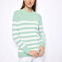 Cabbage Roll Neck Stripe Sweater