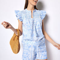 Hydrangea Tropical Block Print Shorts