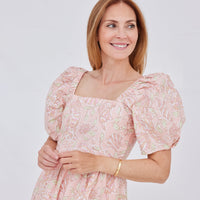 Chinoiserie Shells Square Neck Maxi Dress