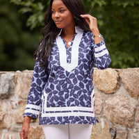 Autumn Leaf Print Long Sleeve Classic Tunic Top