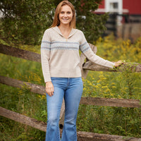 Camel Fair Isle Zip Sweater