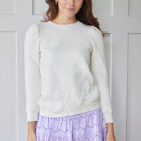 Lilac Eyelet Smocked Waist Skirt
