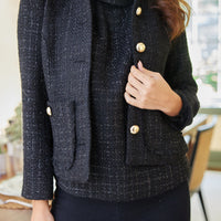 Black Sparkle Tweed Blazer
