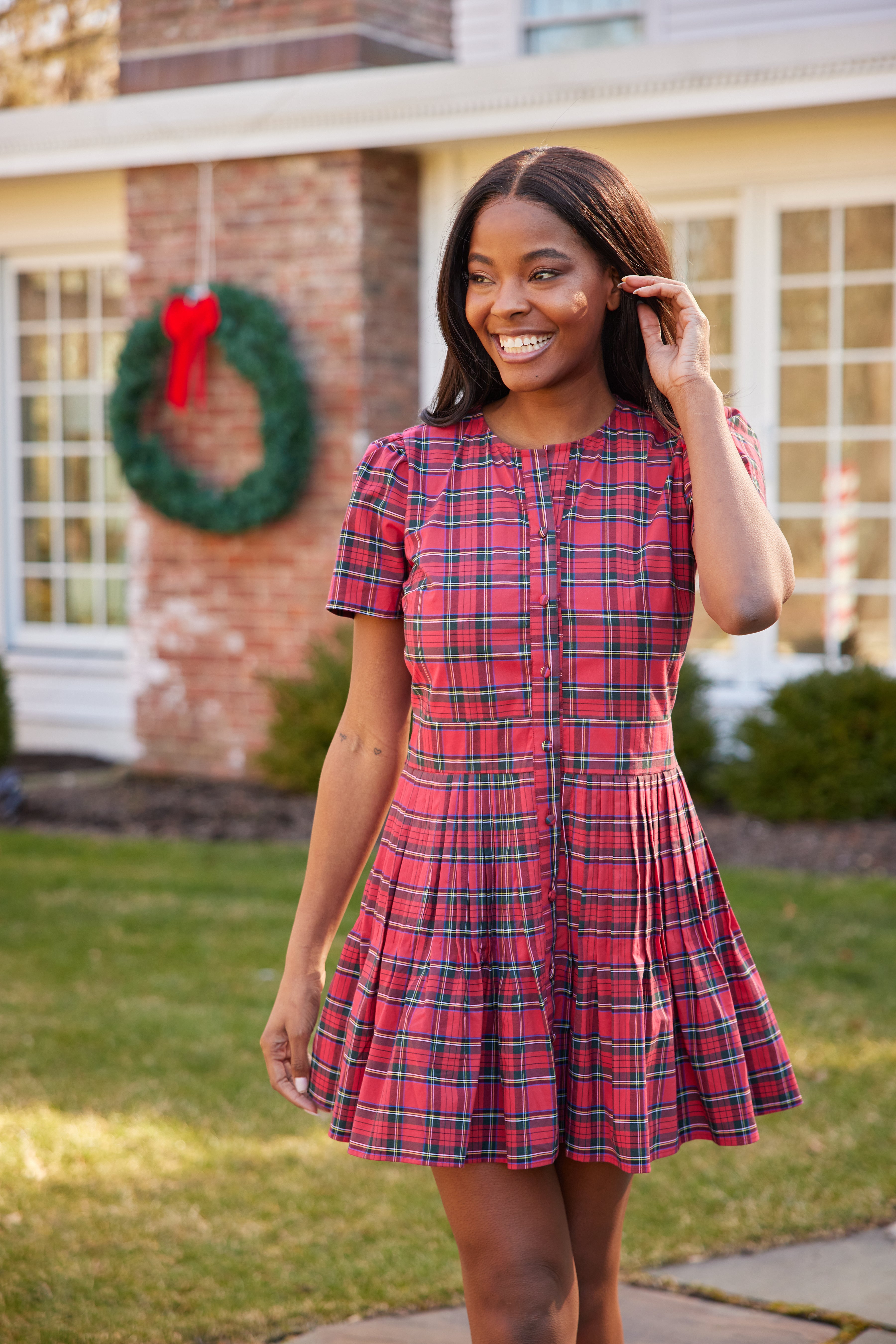 knee length dresses for ladies Briar Tartan Dress main image 1