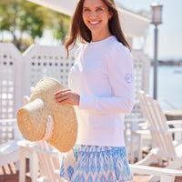 White Puff Sleeve Sweatshirt