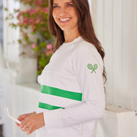 White Tennis Racquet Sweatshirt