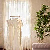 White Puff Sleeve Button Front Midi Dress