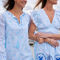 Sunburst Print Ruffle Hem Dress