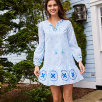 Sunburst Print Ruffle Hem Dress