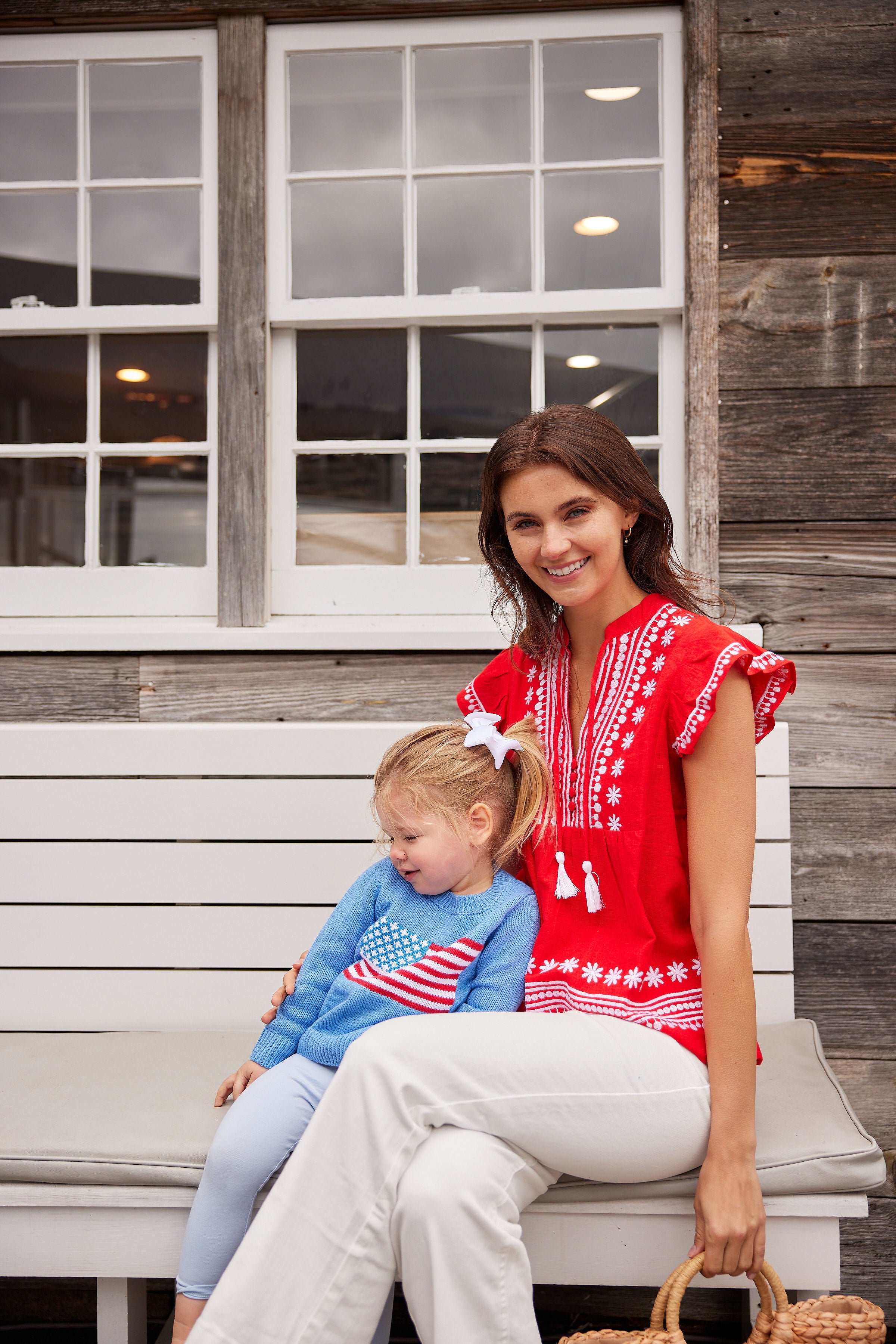 andmary ♡ Avrill ribbon tops Tomato Embroidered Ruffle Front Top with Tassels – Sail to Sable