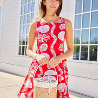 Sea Stripe Square Neck Dress