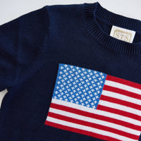 Navy Short Sleeve Flag Sweater