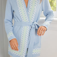 Periwinkle & Mint Tie Front Cardigan