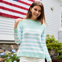 Cabbage Roll Neck Stripe Sweater