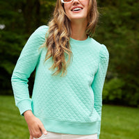 Cabbage Cropped Puff Sleeve Sweatshirt