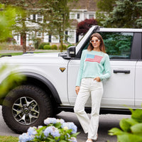 Cabbage Cropped Flag Sweater
