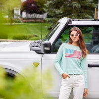 Cabbage Cropped Flag Sweater