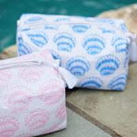 Blue Shell Print Cosmetic Bag