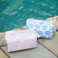 Blue Shell Print Cosmetic Bag
