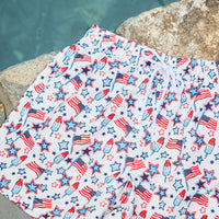 Patriotic Print Kids' Swim Trunks