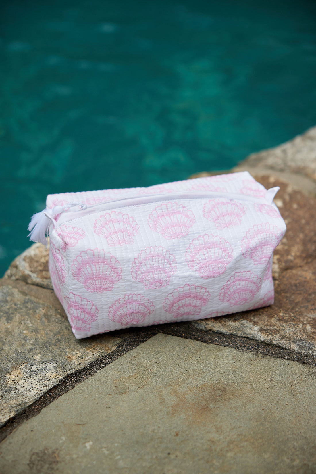 Blush Shell Print Cosmetic Bag