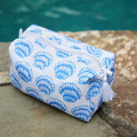 Blue Shell Print Cosmetic Bag
