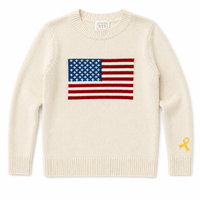 Pediatric Cancer Awareness Classic Ivory Flag Sweater