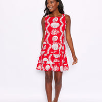 Sea Stripe Square Neck Dress