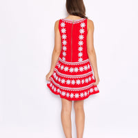 Tomato Embroidered Square Neck Dress
