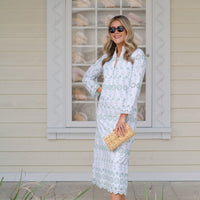 Gasparilla Green Eyelet Button Front Caftan