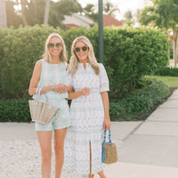 Gasparilla Green Eyelet Tie Front Midi Dress