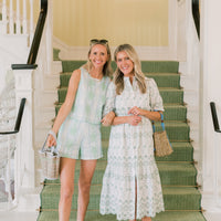 Cool Blue Cabana Print Scalloped Short Set