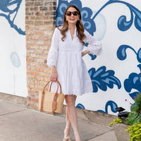 White Eyelet Charlotte Dress