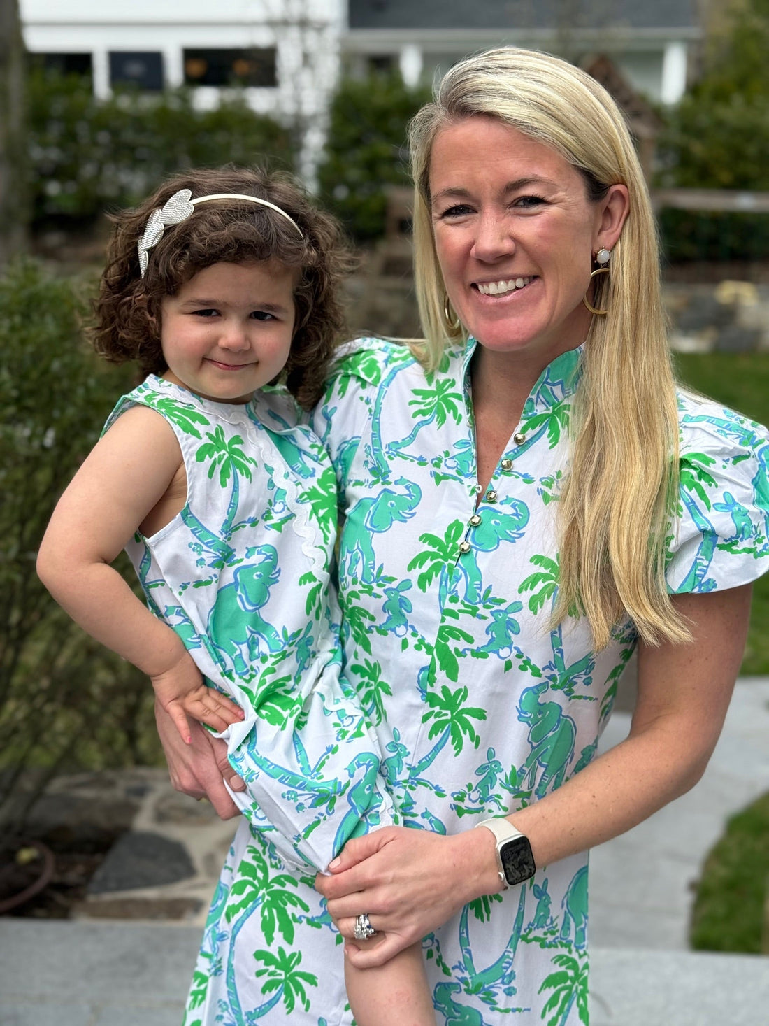 Elephant Print Kids Sleeveless Ric-Rac Dress
