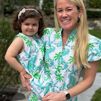 Elephant Print Kids Sleeveless Ric-Rac Dress