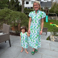 Elephant Print Kids Sleeveless Ric-Rac Dress
