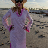 Hibiscus Shell Eyelet Caftan