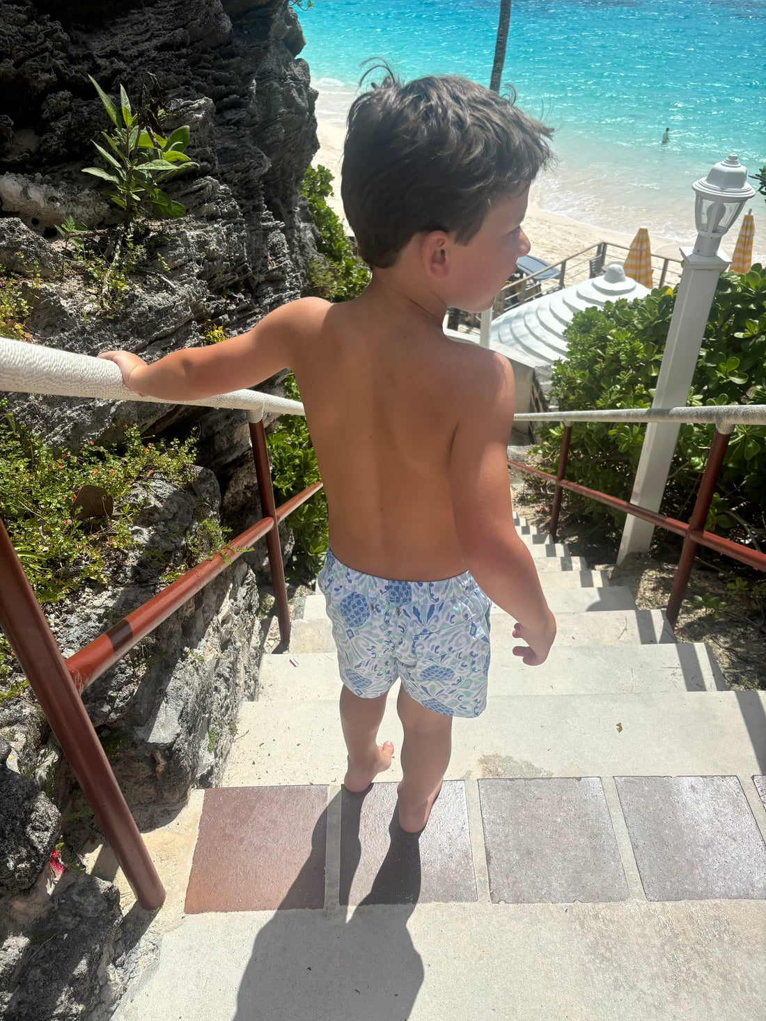 Pineapple Print Kids' Swim Trunks