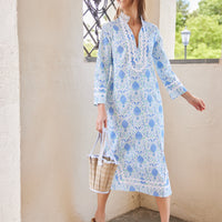 Pineapple Print Caftan with Ric-Rac