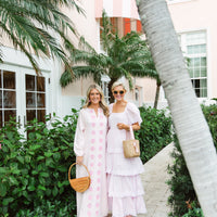 Blush Square Neck Tiered Hem Maxi Dress