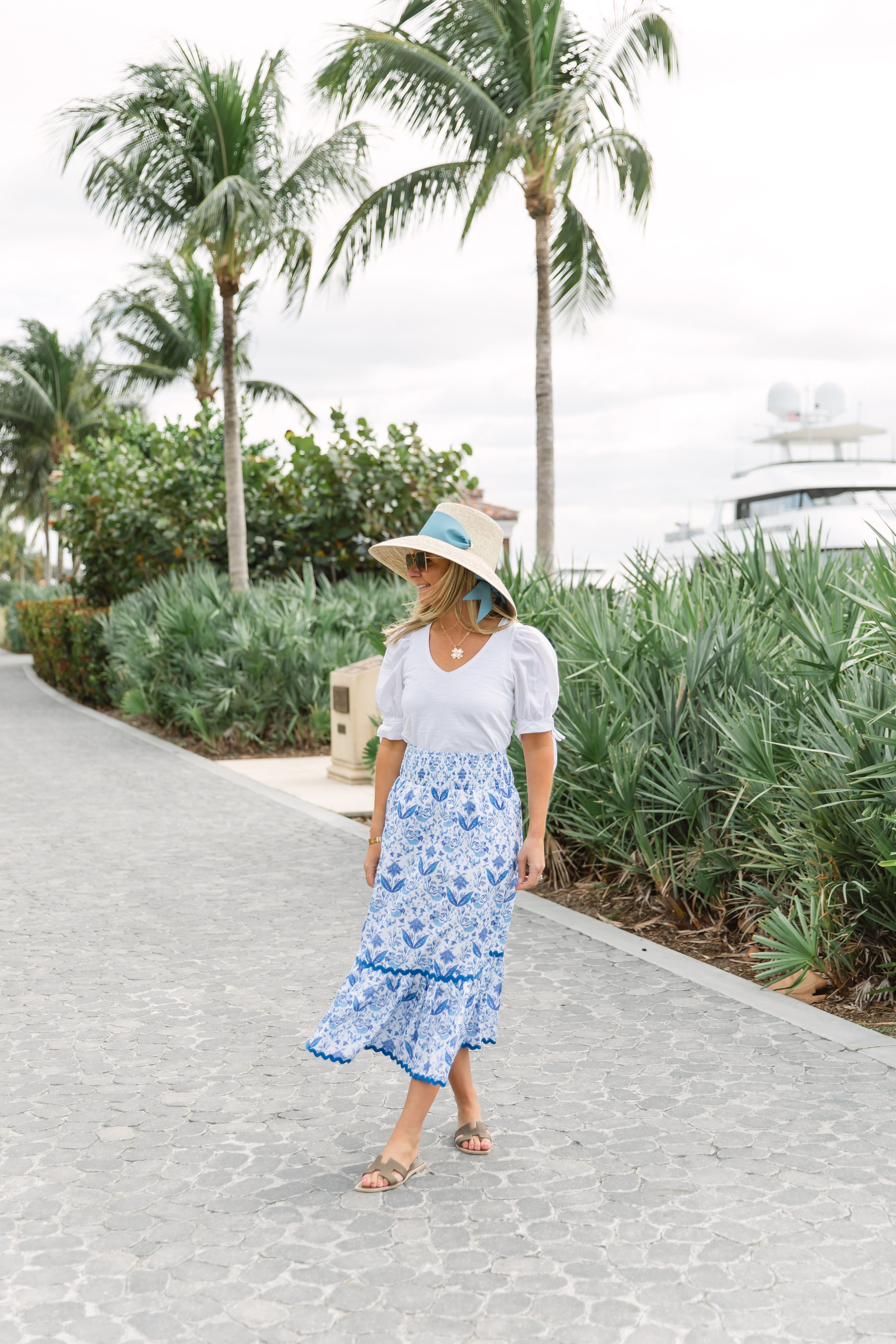 Batik Print Smocked Waist Midi Skirt – Sail to Sable