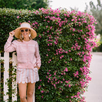 Blush Button Front Bow Cardigan