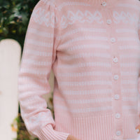 Blush Button Front Bow Cardigan