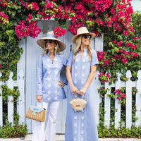 Hydrangea Embroidered Shell Long Sleeve Tunic Top